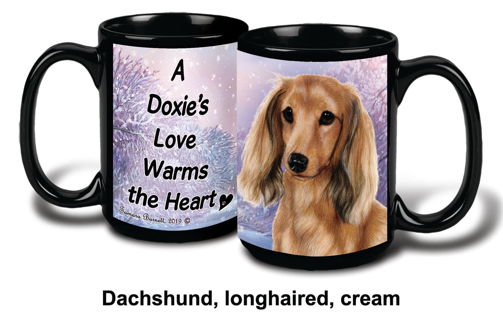 Dachshund Longhaired Cream Winter Mug 15 oz