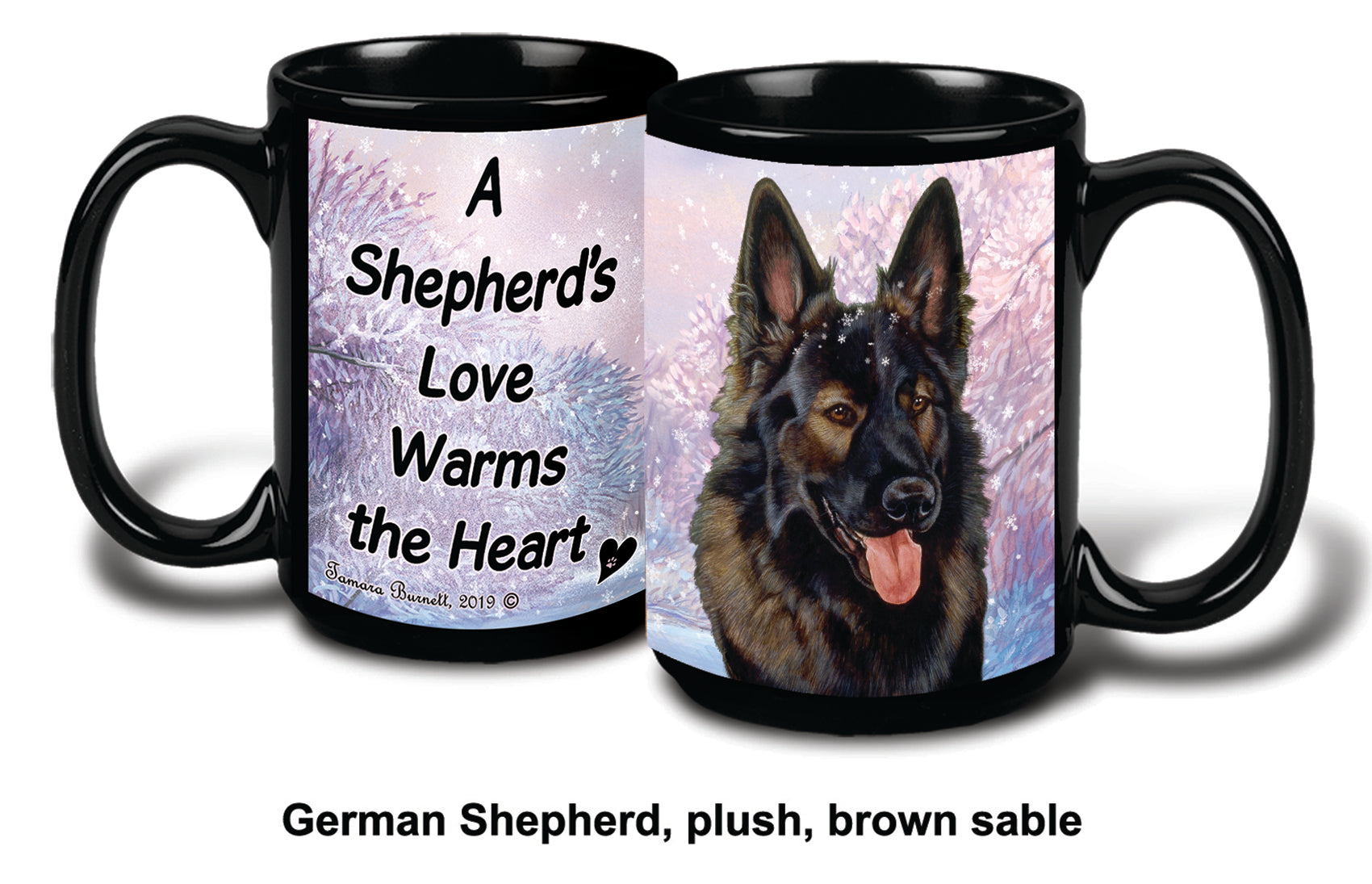 German Shep. Brown Plush Winter Mug 15 oz