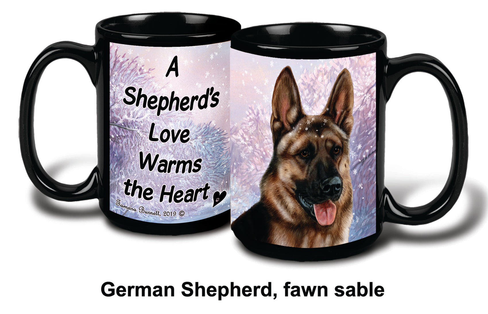 German Shepherd Lt Fawn Winter Mug 15 oz