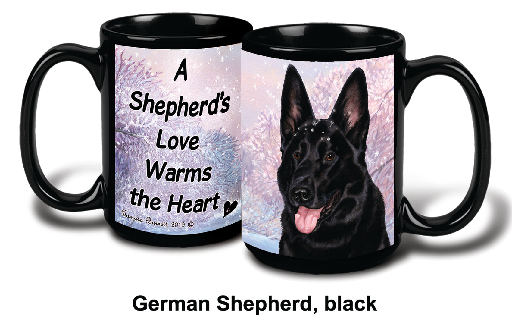 German Shephard Black Winter Mug 15 oz