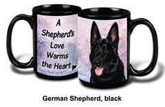 German Shephard Black Winter Mug 15 oz