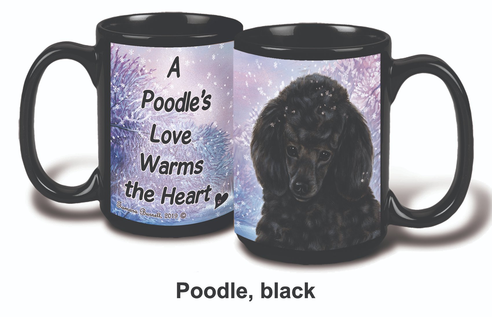 Poodle Black Winter Mug 15 oz