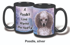 Poodle Silver Winter Mug 15 oz
