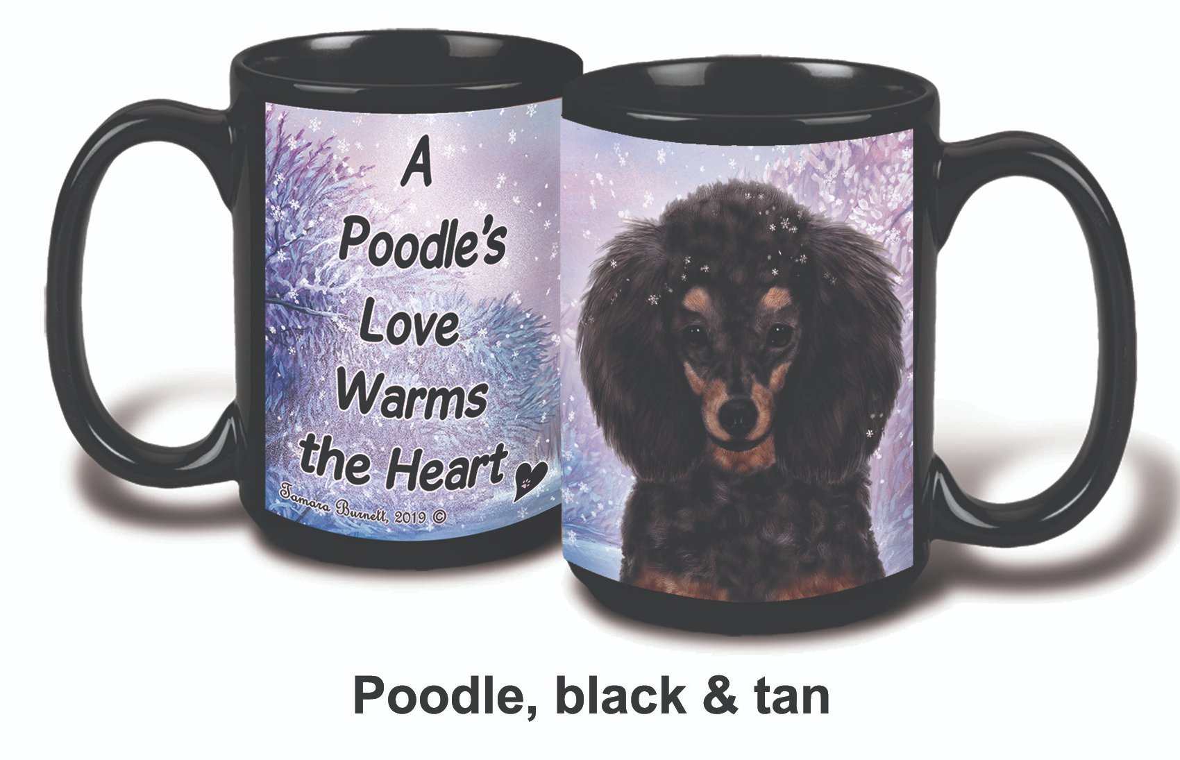 Poodle Black and Tan Winter Mug 15 oz