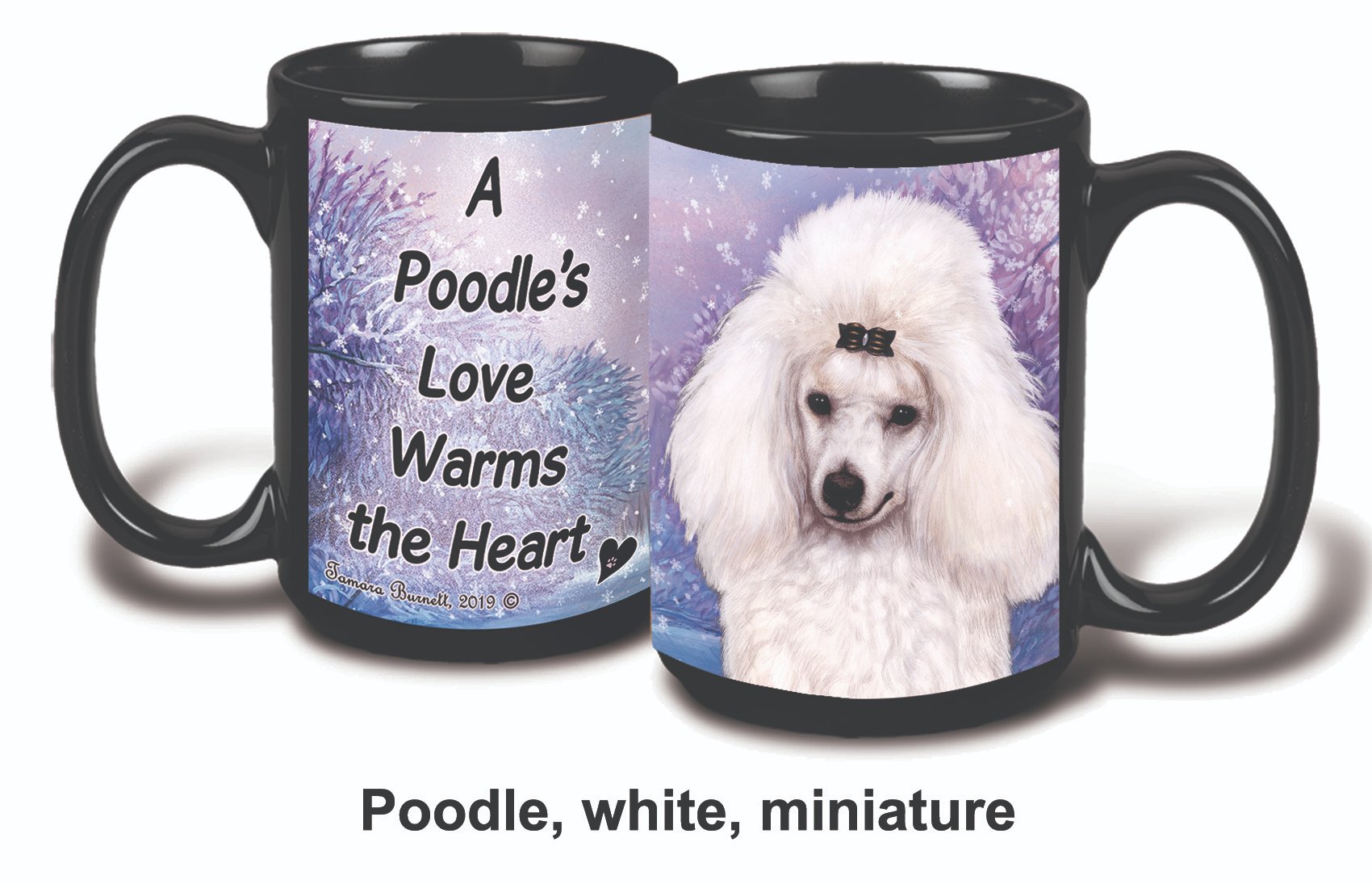 Poodle Mini White Winter Mug 15 oz