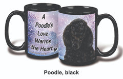 Poodle Black Winter Mug 15 oz