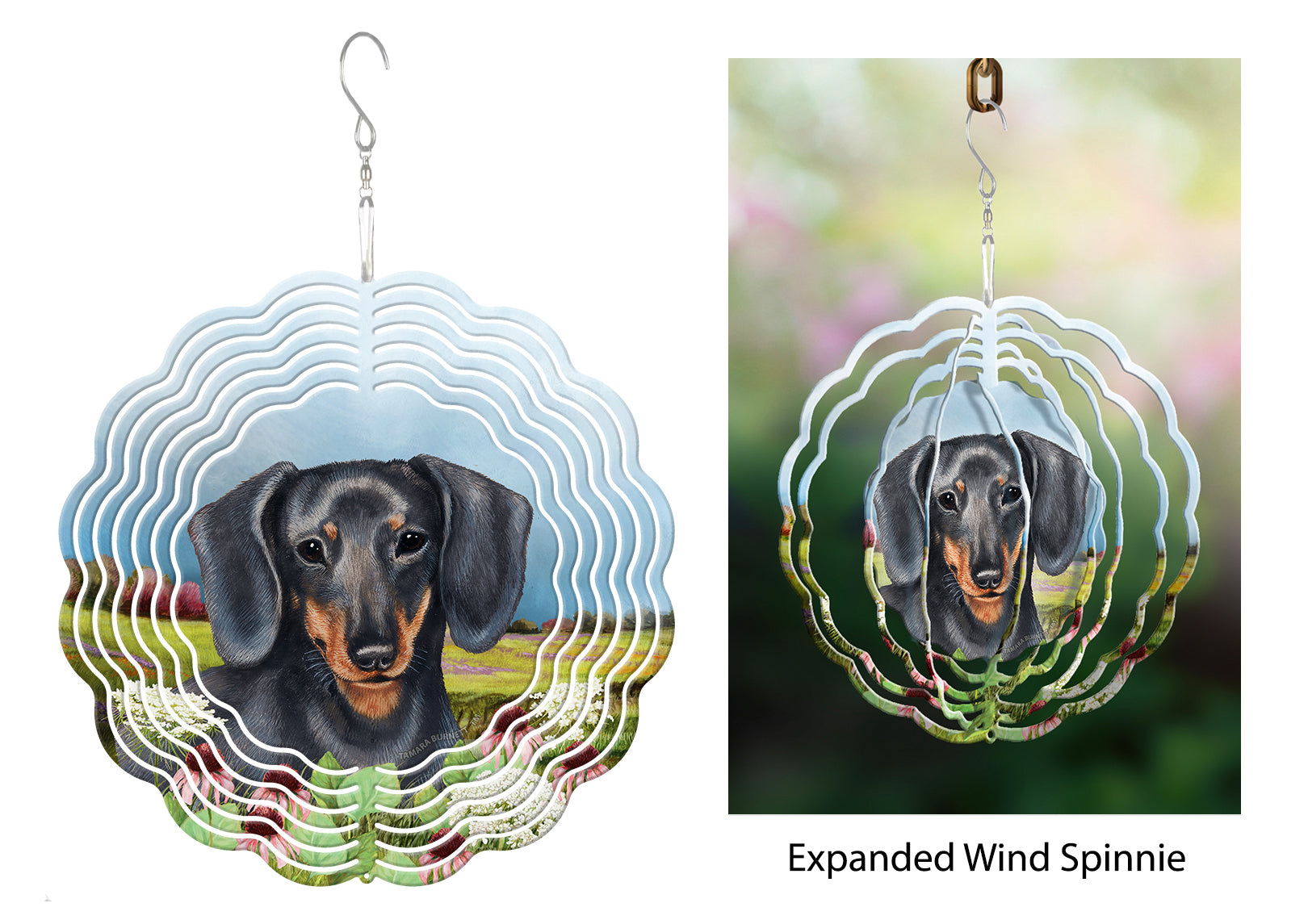 Dachshund (Shorthair, Blue) - Wind Spinner