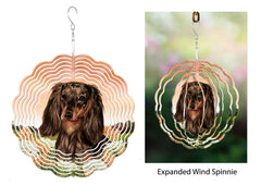 Dachshund (Longhair, Chocolate Dapple) - Wind Spinner