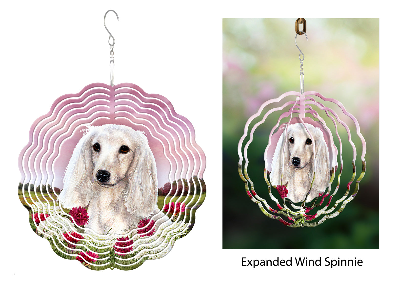Dachshund (Longhair, White) - Wind Spinner