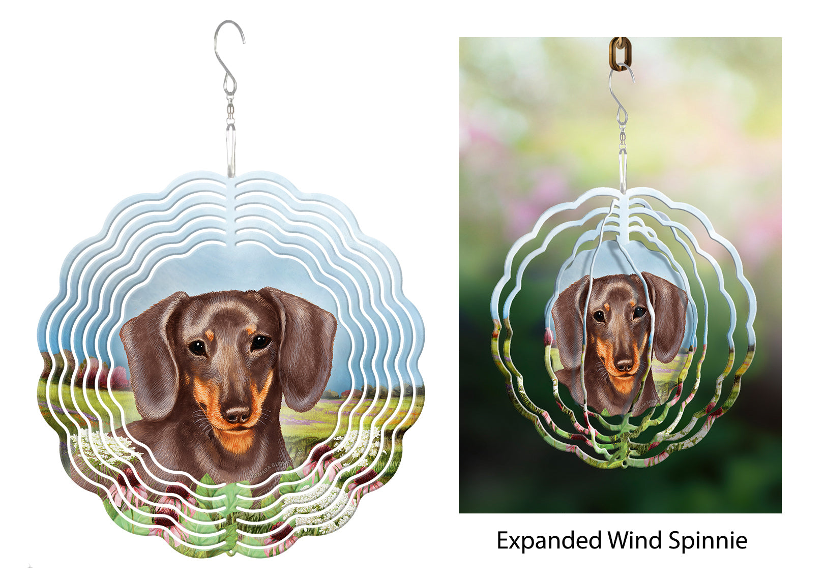 Dachshund (Shorthair, Black and Tan Style 2) - Wind Spinner
