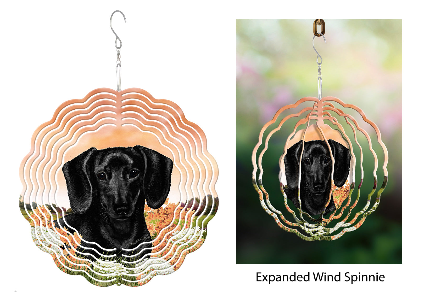 Dachshund (Shorthair, Black) - Wind Spinner
