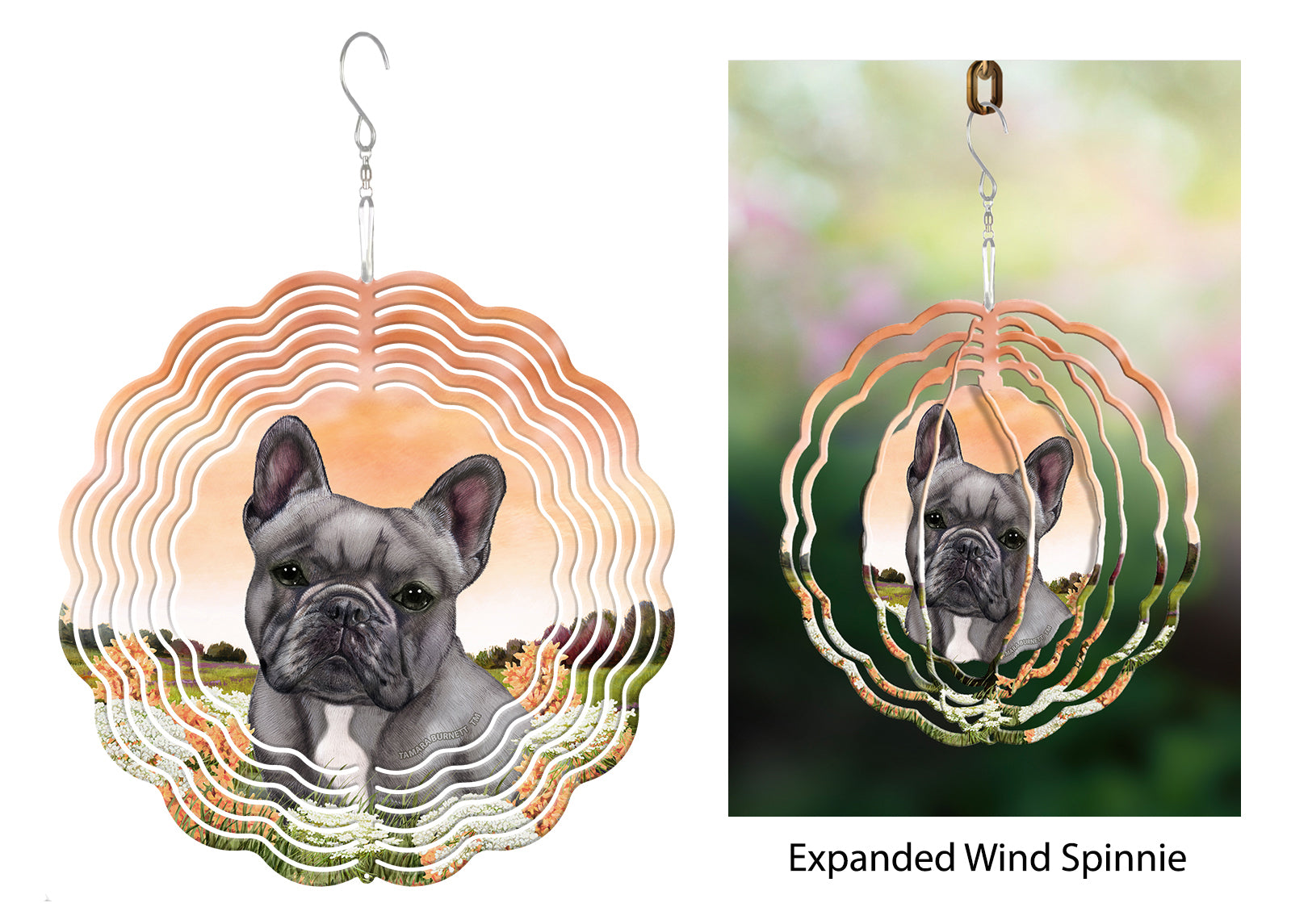 French Bulldog (Blue And White) - Wind Spinner