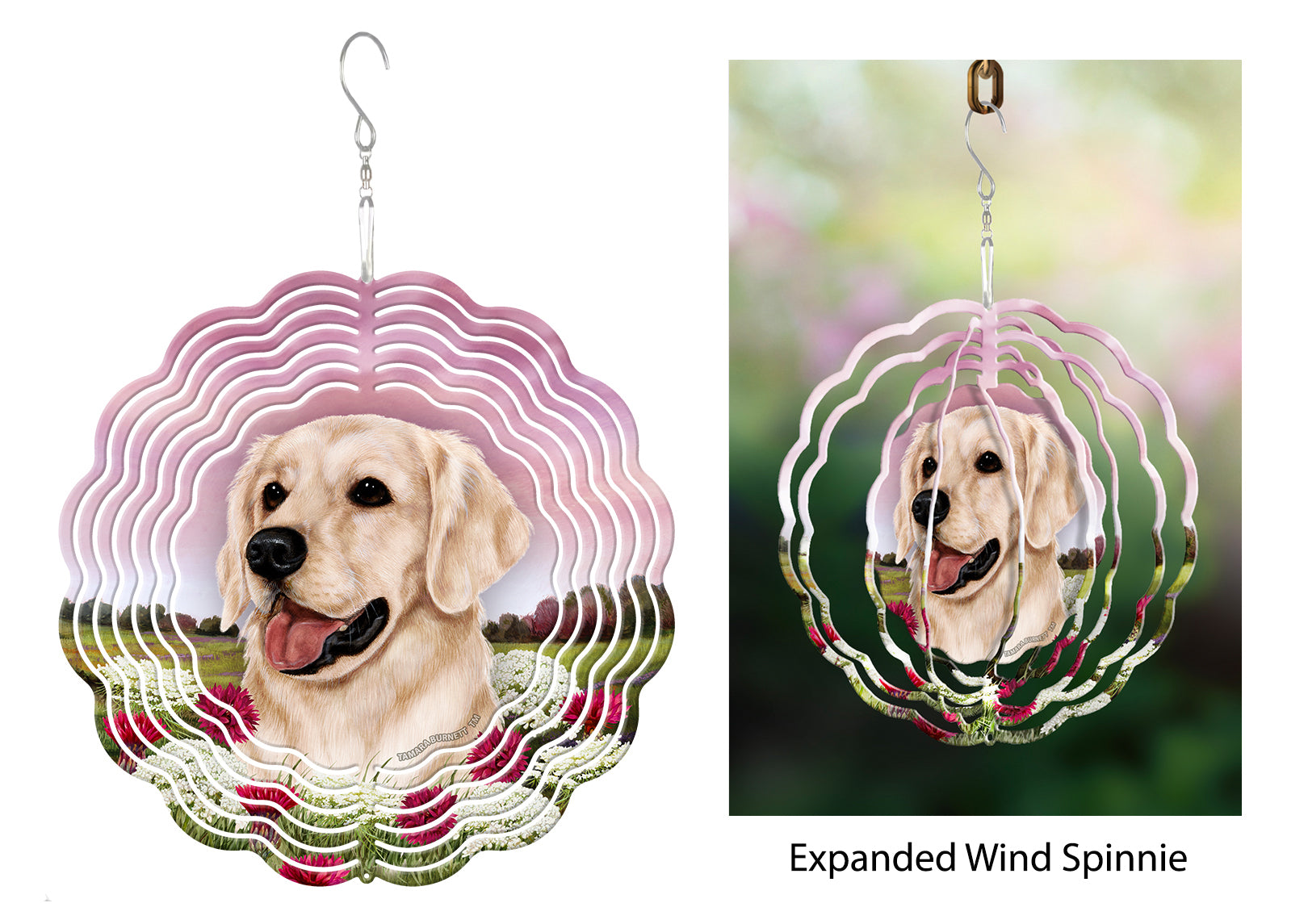 Golden Retriever (White) - Wind Spinner