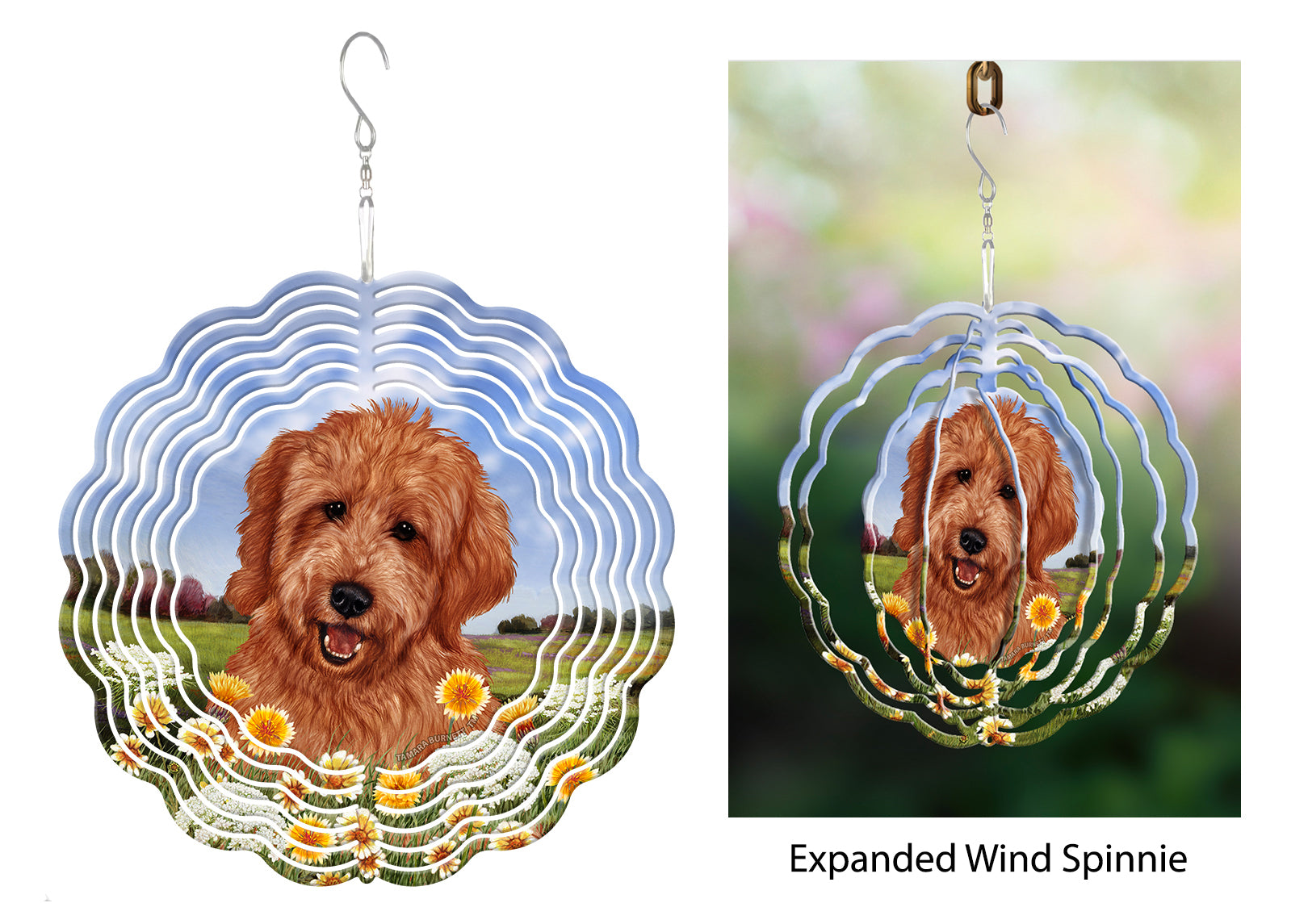Goldendoodle (Red) - Wind Spinner