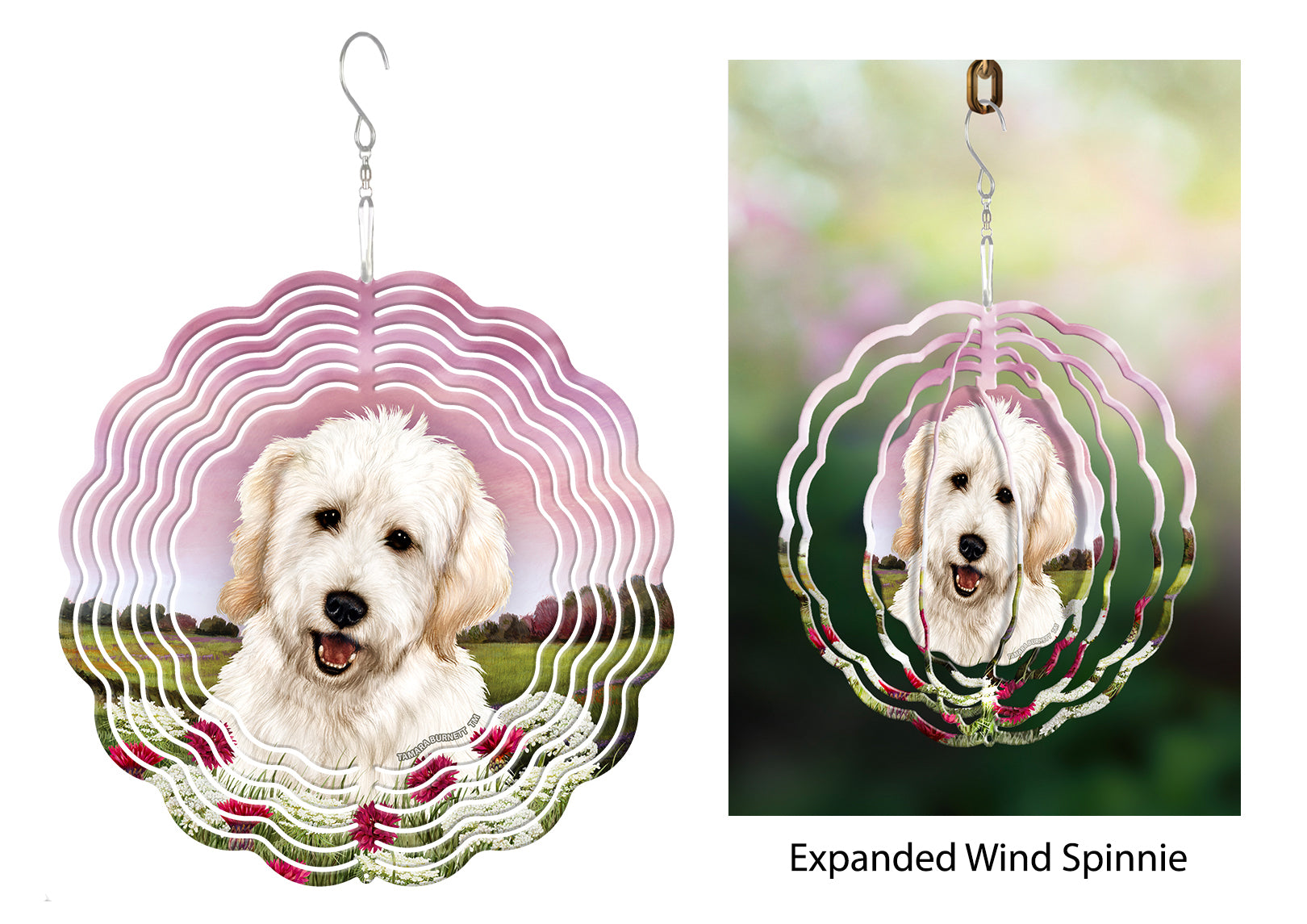 Goldendoodle (White) - Wind Spinner