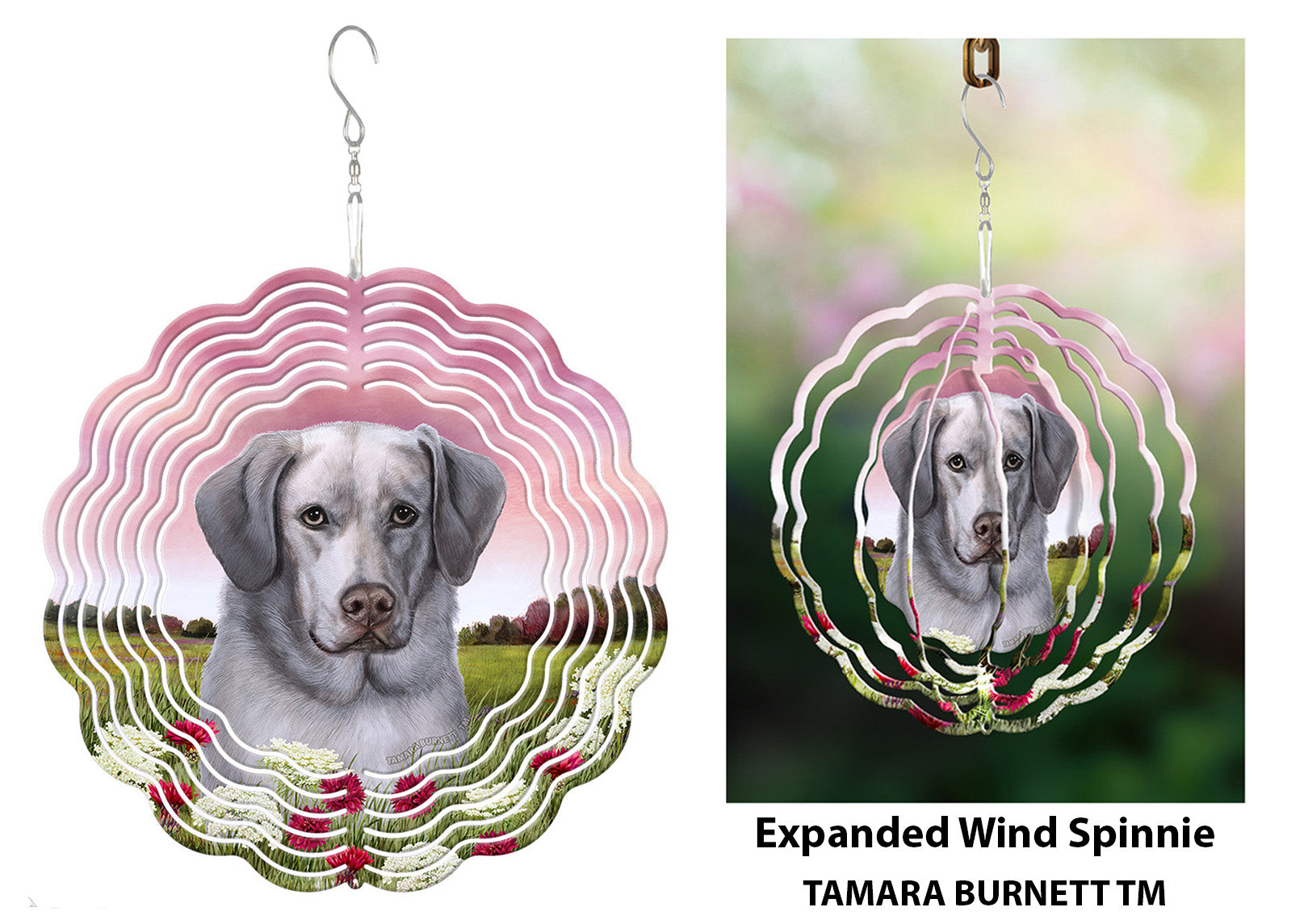Labrador American Silver Front Face - Wind Spinner