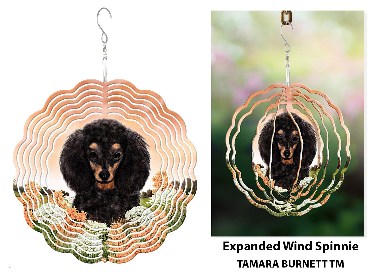 Poodle Black and Tan - Wind Spinner