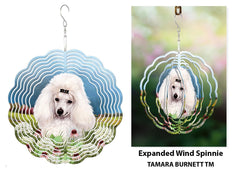 Poodle White Mini - Wind Spinner