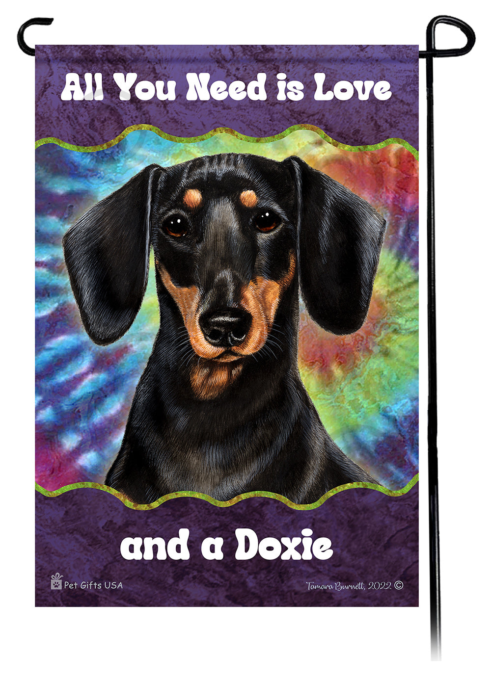 Dachshund SH Black and Tan Woofstock Garden Flag