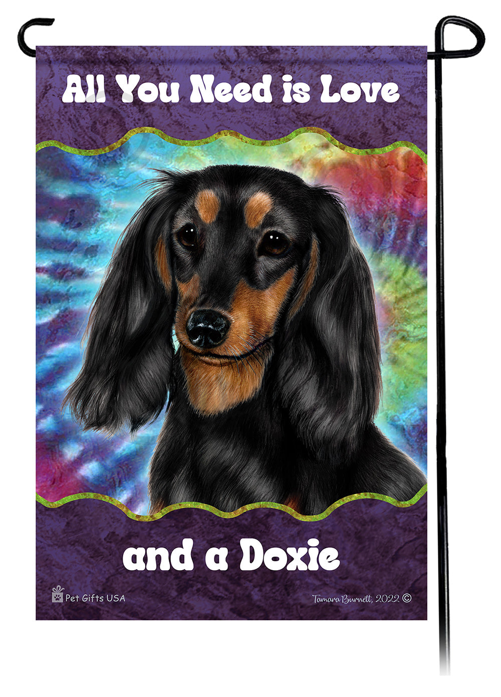 Dachshund LH Black and Tan Woofstock Garden Flag