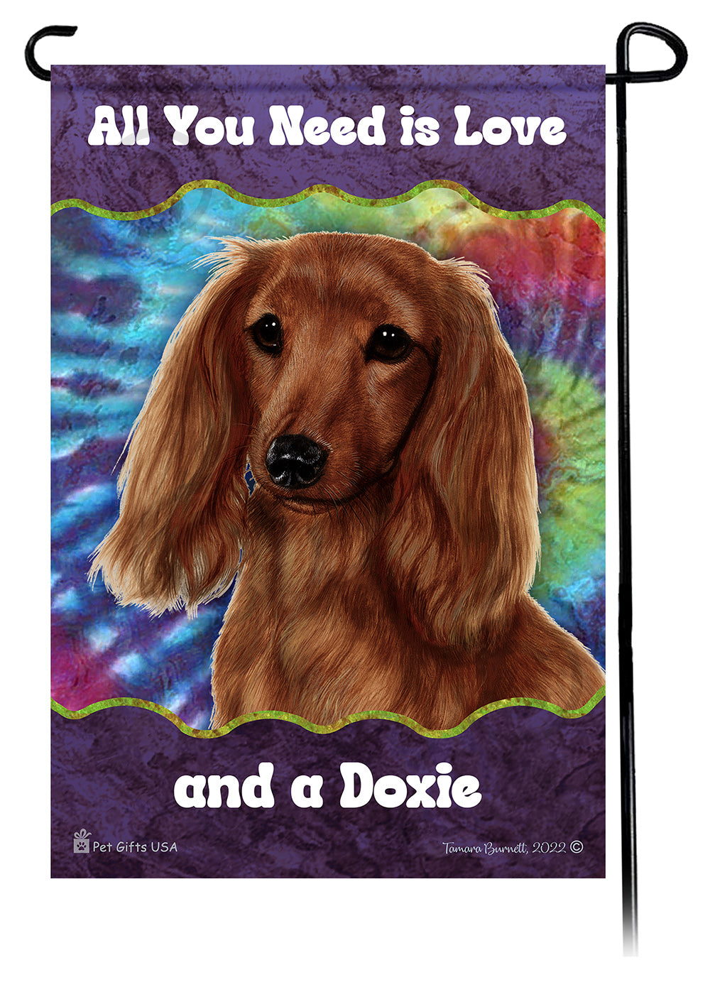 Dachshund LH Red Woofstock Garden Flag