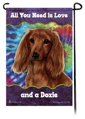 Dachshund LH Red Woofstock Garden Flag