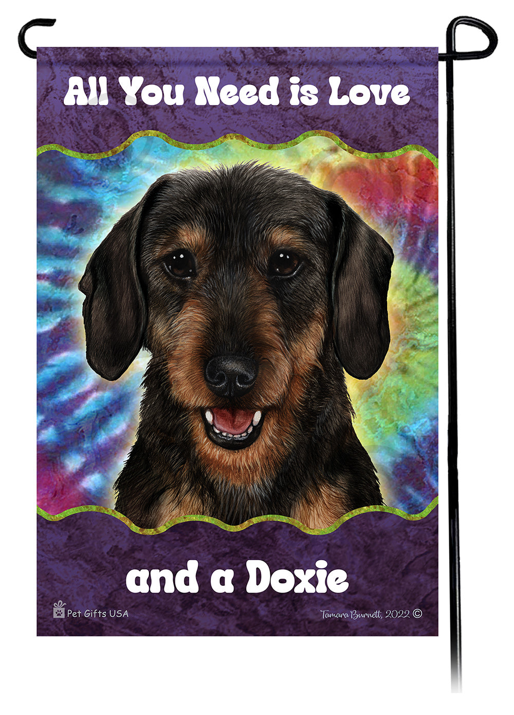 Dachshund WH Black and Tan Woofstock Garden Flag