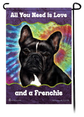 French Bulldog Black and White Woofstock Garden Flag