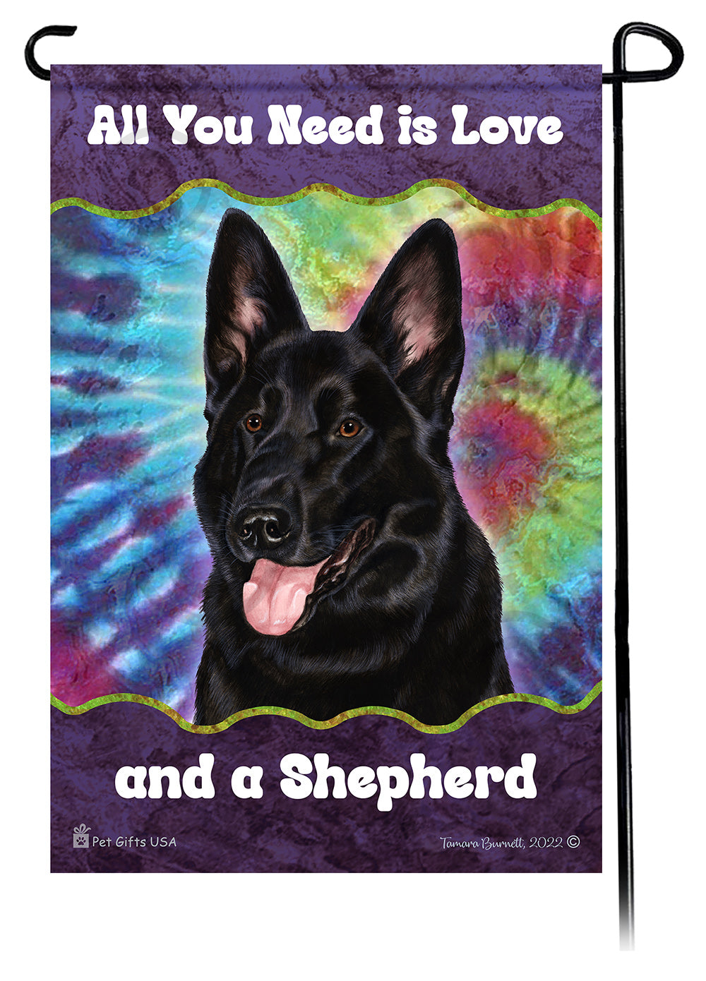 German Shepherd Black Woofstock Garden Flag