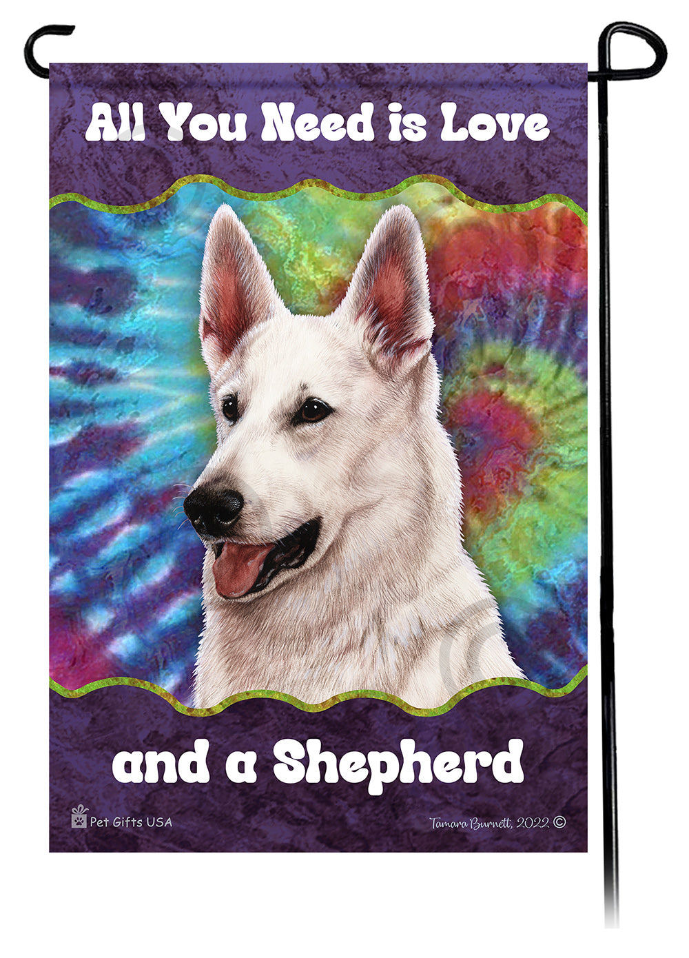 German Shepherd White Woofstock Garden Flag