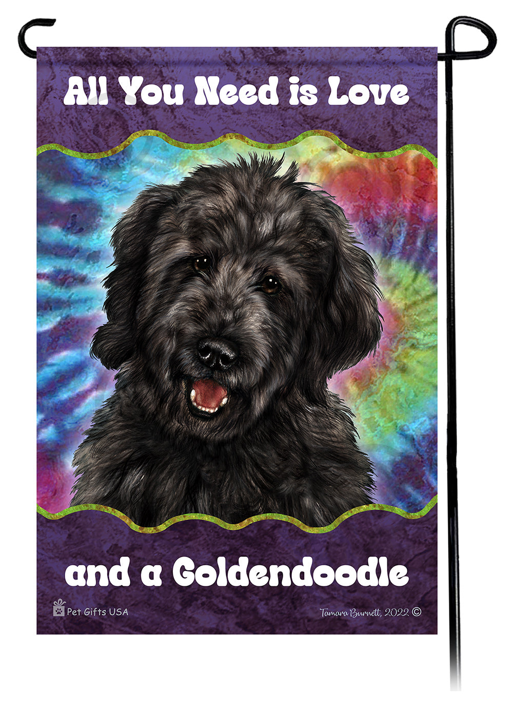 Goldendoodle Black Woofstock Garden Flag