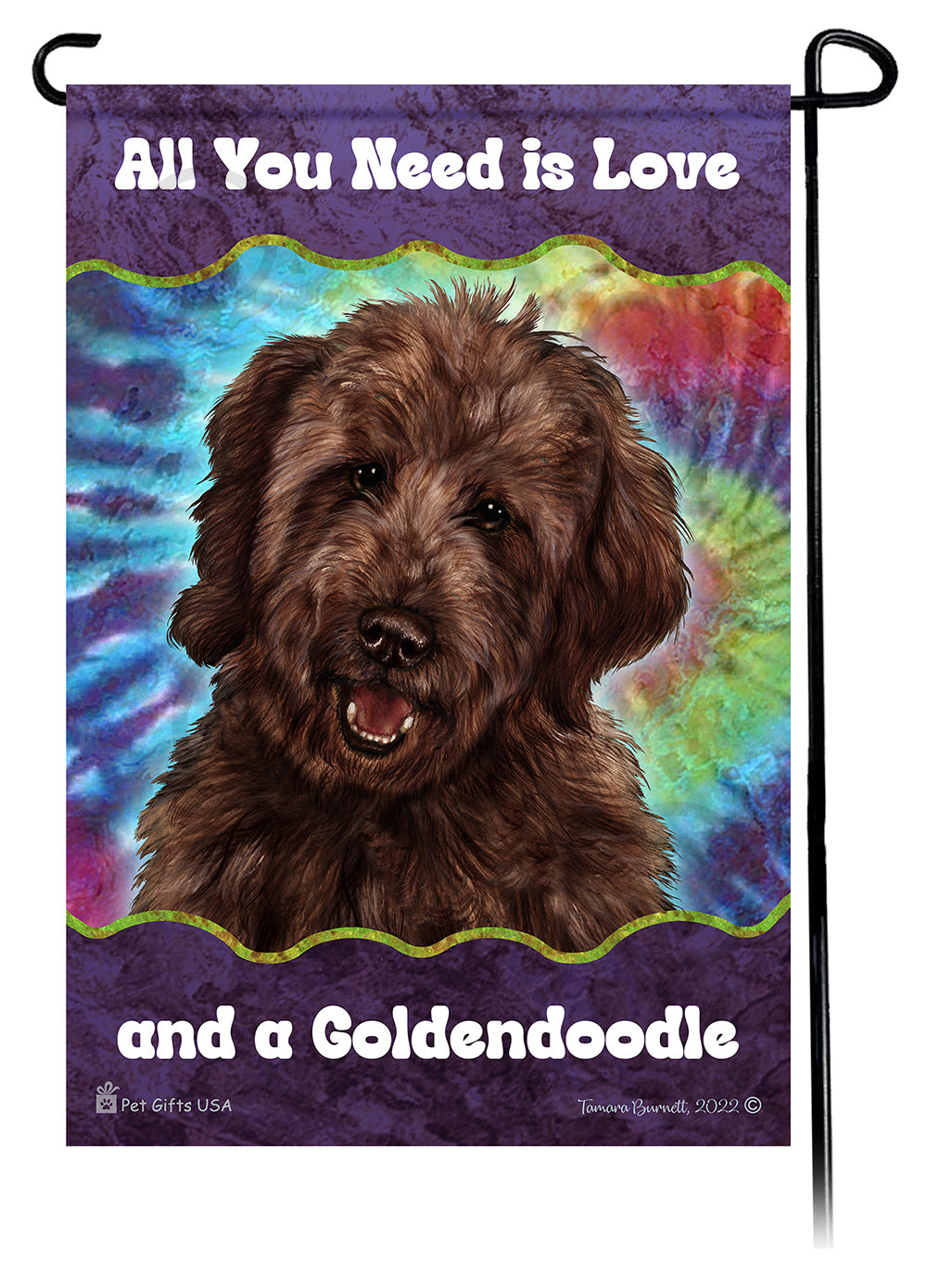 Goldendoodle Chocolate Woofstock Garden Flag