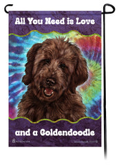 Goldendoodle Chocolate Woofstock Garden Flag