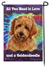 Goldendoodle Red Woofstock Garden Flag