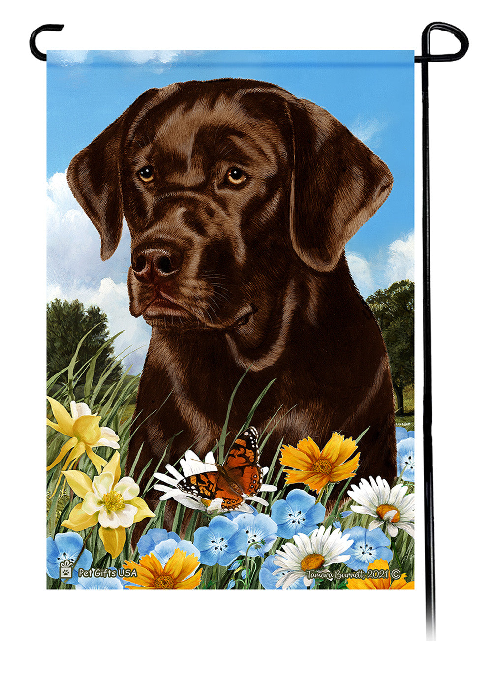 Labrador Chocolate English Woofstock Garden Flag
