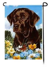 Labrador Chocolate English Woofstock Garden Flag