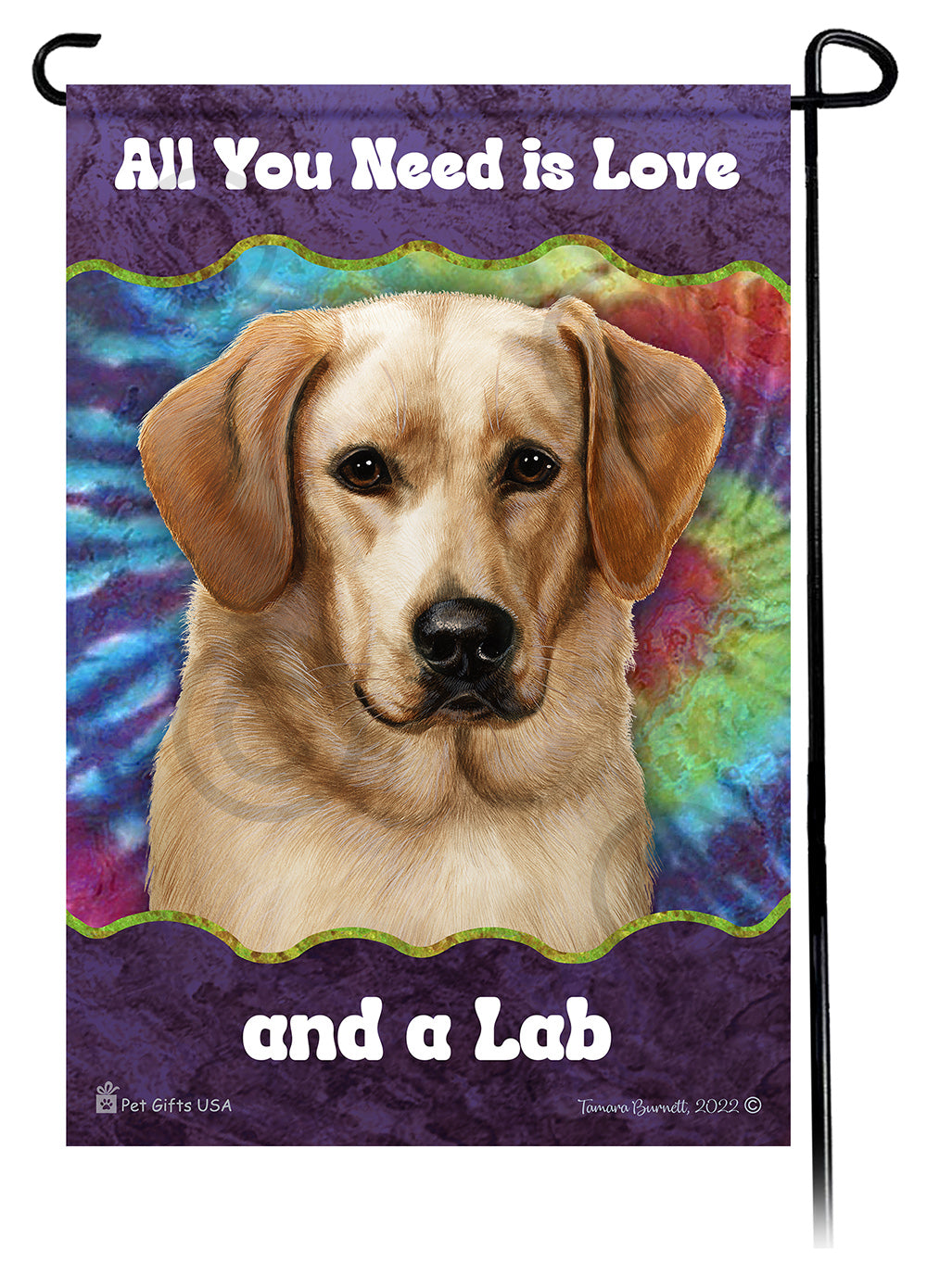 Labrador Yellow Front Face Woofstock Garden Flag