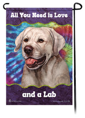 Labrador Silver English Woofstock Garden Flag