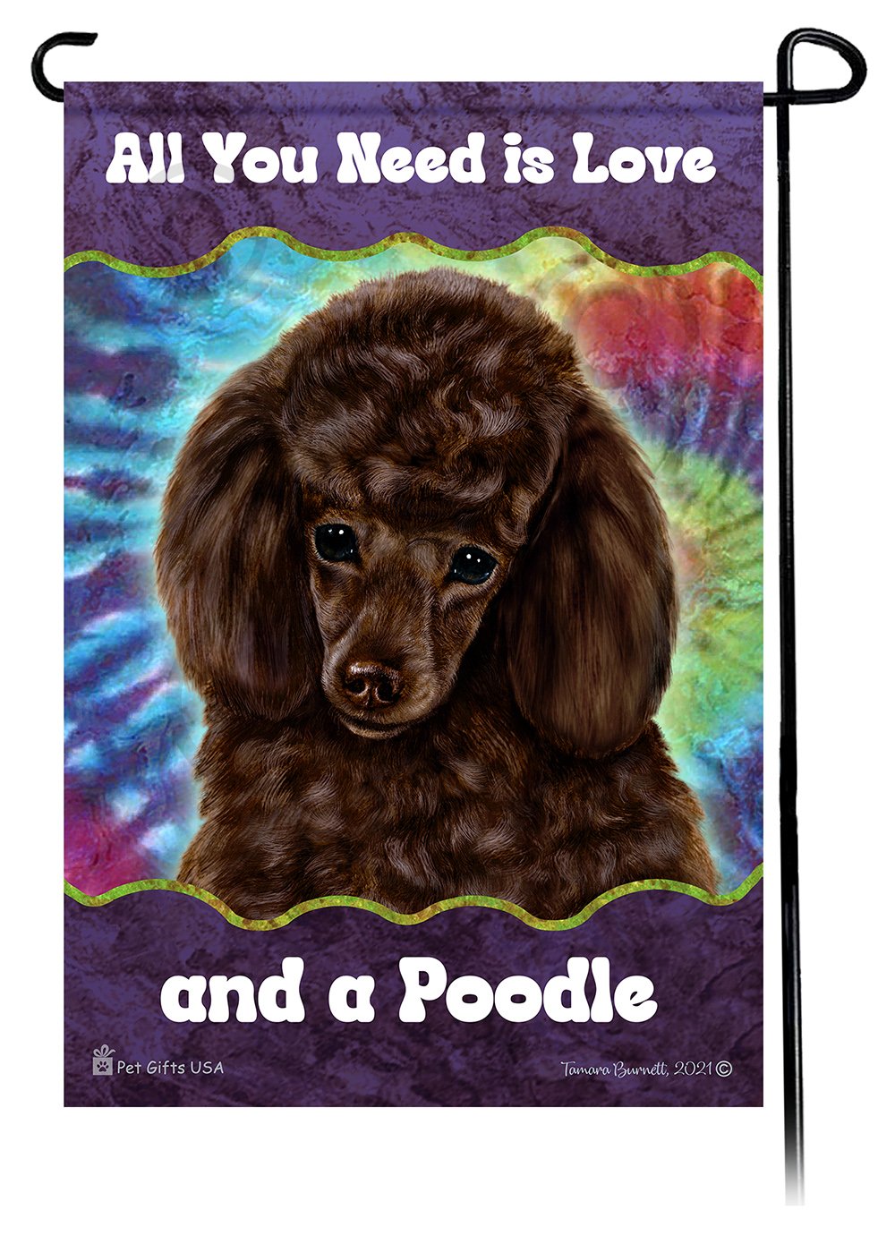 Poodle Chocolate Woofstock Garden Flag