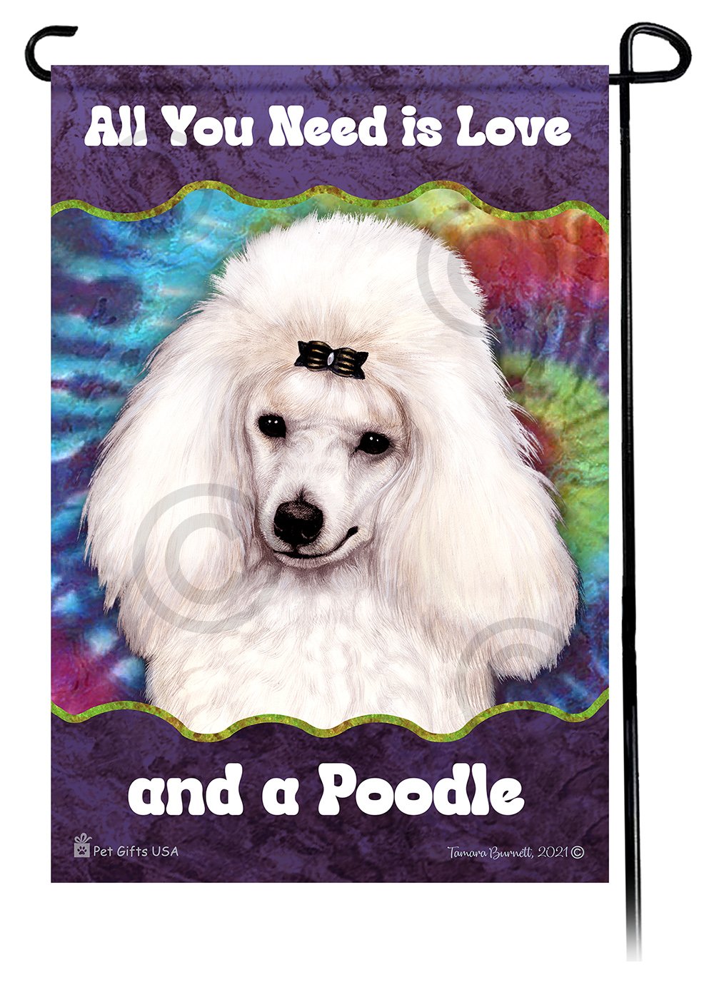 Poodle Mini White Woofstock Garden Flag