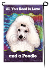 Poodle Mini White Woofstock Garden Flag
