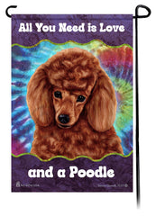 Poodle Red Woofstock Garden Flag
