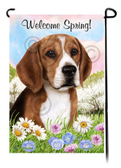 Beagle - Welcome Spring Garden Flag