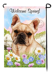 French Bulldog Cream - Welcome Spring Garden Flag