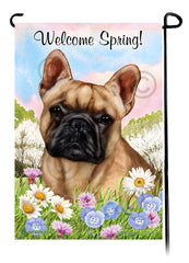 French Bulldog Fawn - Welcome Spring Garden Flag