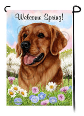 Golden Retriever Red - Welcome Spring Garden Flag