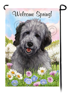 Goldendoodle Grey - Welcome Spring Garden Flag