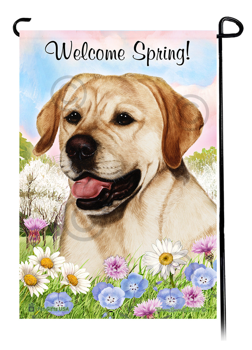 Labrador Retriever English Yellow - Welcome Spring Garden Flag