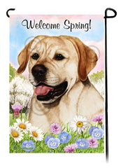Labrador Retriever English Yellow - Welcome Spring Garden Flag