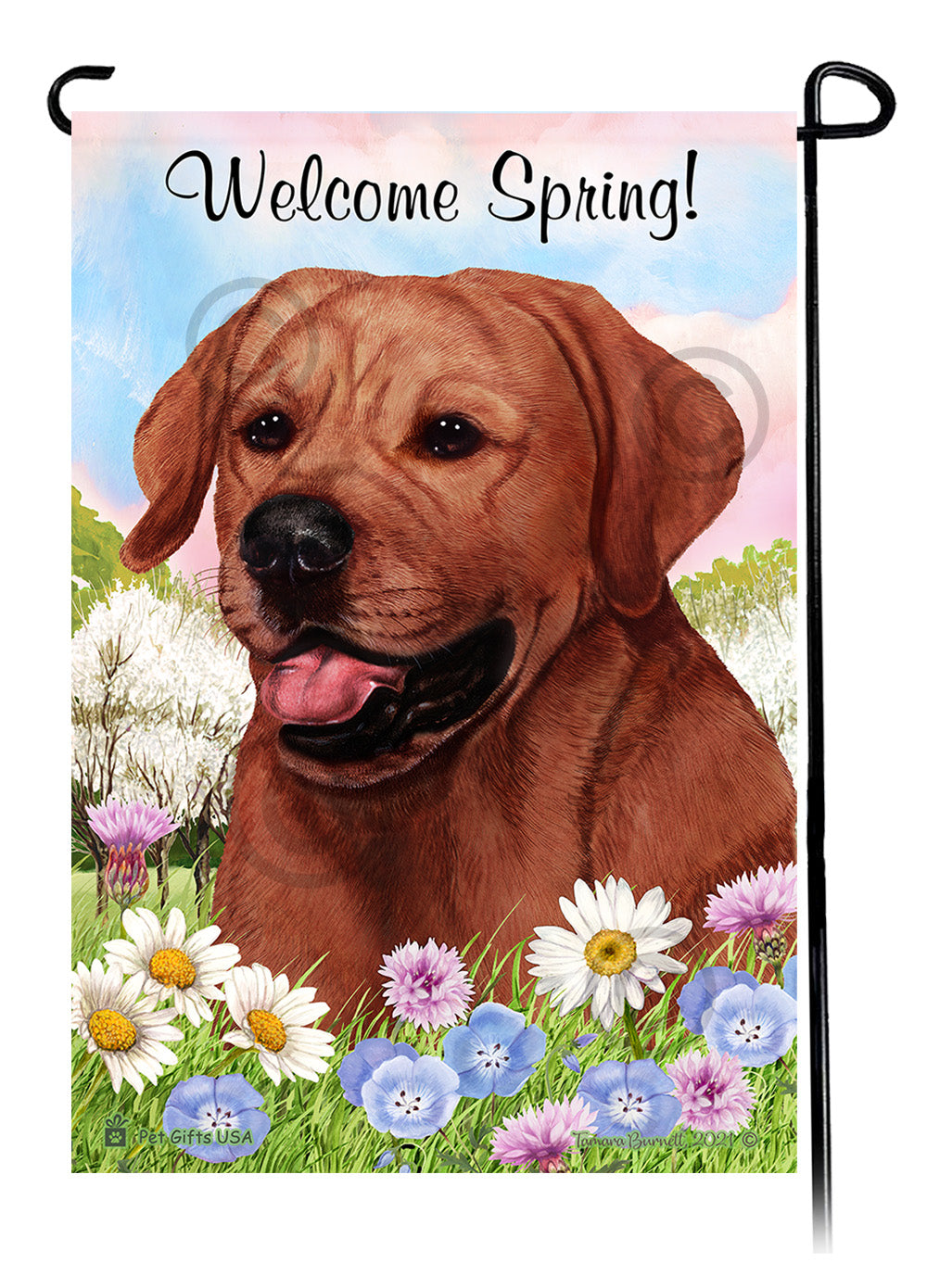 Labrador Retriever English Red - Welcome Spring Garden Flag